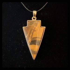 Tiger Eye Arrowhead Pendant